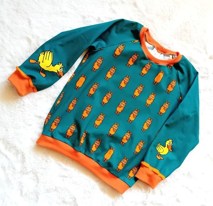 Kinderpullover langarm MAUS ENTE in Gr. 110