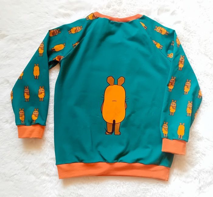 Kinderpullover langarm DIE MAUS VORNE HINTEN in Gr. 116