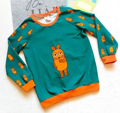 Kinderpullover langarm DIE MAUS VORNE HINTEN in Gr. 116 Kinderpullover langarm DIE MAUS VORNE HINTEN in Gr. 116