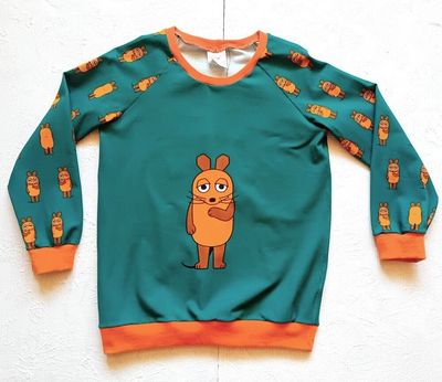 Kinderpullover langarm DIE MAUS VORNE HINTEN in Gr. 116