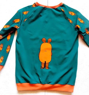 Kinderpullover langarm DIE MAUS VORNE HINTEN in Gr. 116