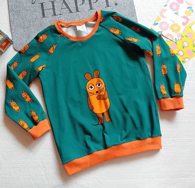Kinderpullover langarm DIE MAUS VORNE HINTEN in Gr. 116 Kinderpullover langarm DIE MAUS VORNE HINTEN in Gr. 116