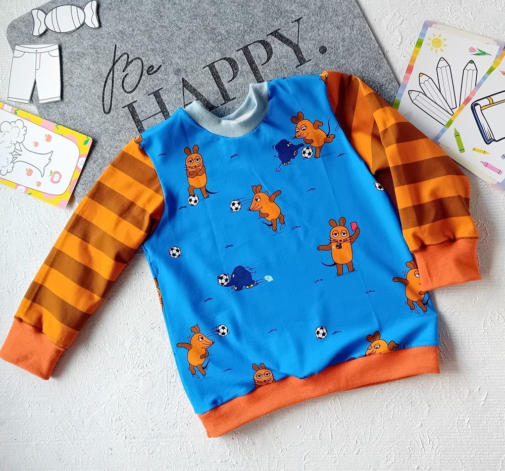 Jungen Pullover DIE MAUS FUSSBALL in Gr. 92