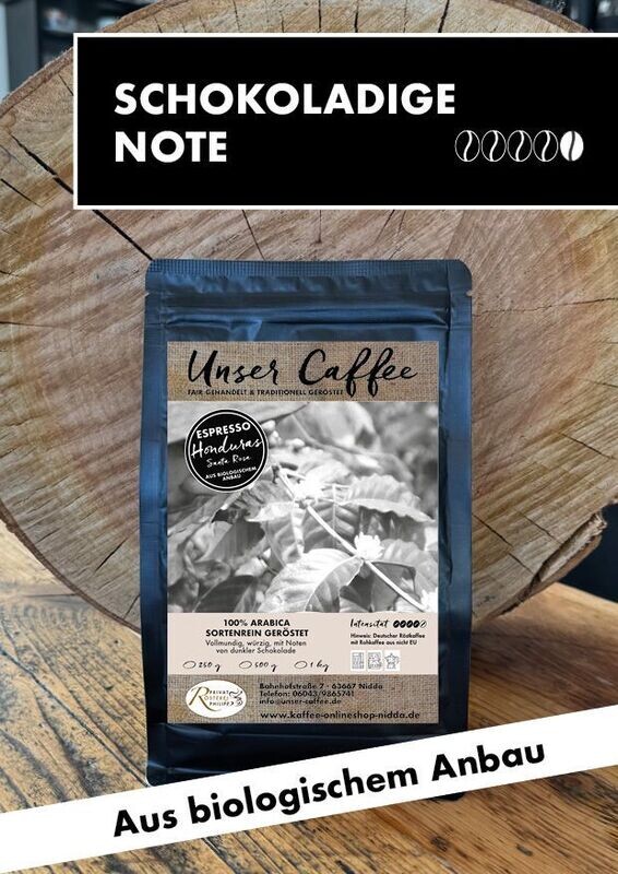 Espresso aus Honduras Espresso aus Honduras "Santa Rosa" aus Bioanbau · 100% Arabica