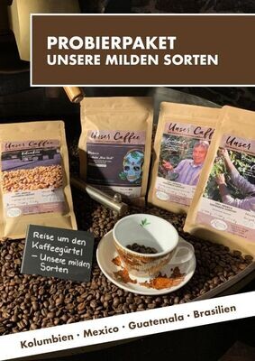 Probierpaket "Kaffee mild" · 4 Sorten · 100% Arabica