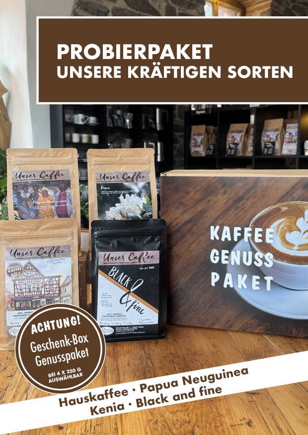 Probierpaket "Kaffee kräftig" · 4 Sorten · 100% Arabica