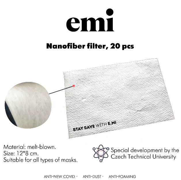 Nanofiber filters, 20 pcs