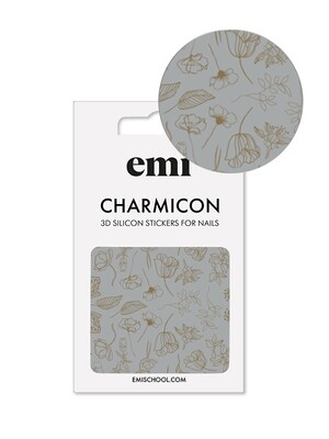 Charmicon 3D Silicone Stickers #178 Golden Flowers