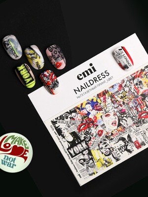 Naildress Slider Design No. 73 Newspaper Print_Color