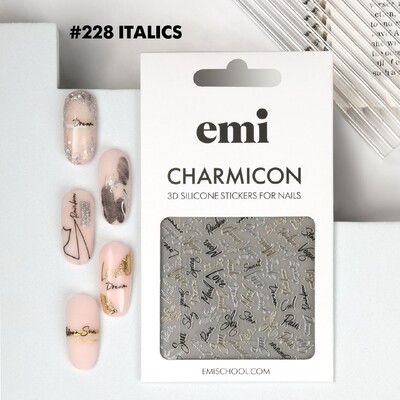 Charmicon 3D Silicone Stickers #228 Italics