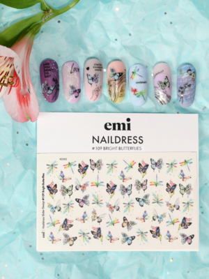 Naildress Slider Design #109 Bright Butterflies