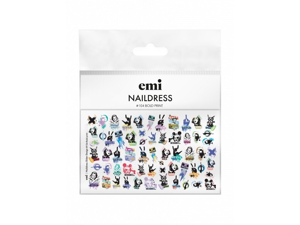 Naildress Slider Design #104 Bold print