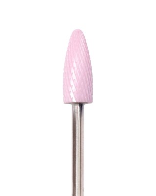 6mm Corn-shaped ceramic manicure drill bit, Fine abrasiveness (RED)