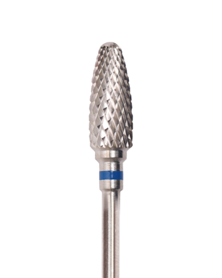 6mm Corn-shaped carbide manicure drill bit, medium abrasiveness (BLUE)