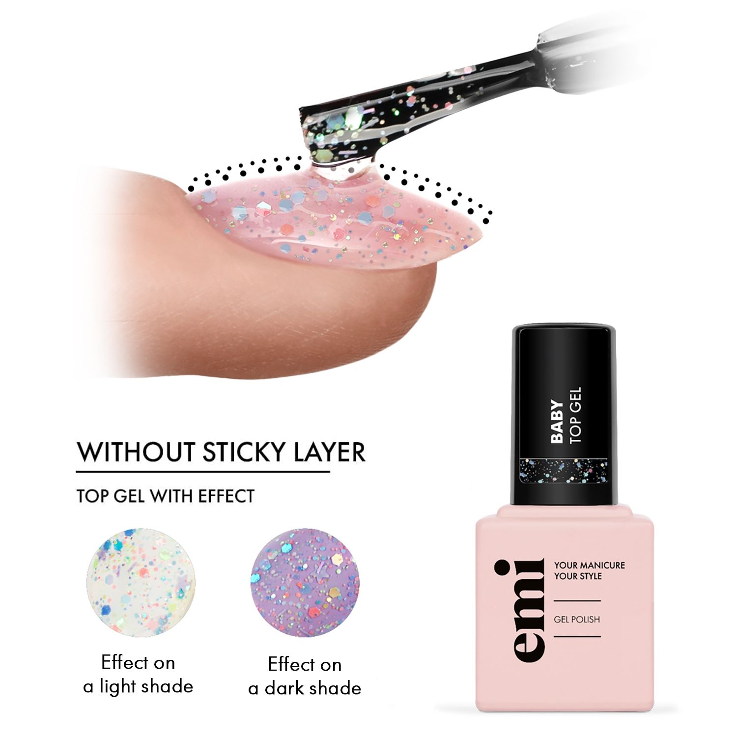 emiLac Baby Top coat NO WIPE, 9ml