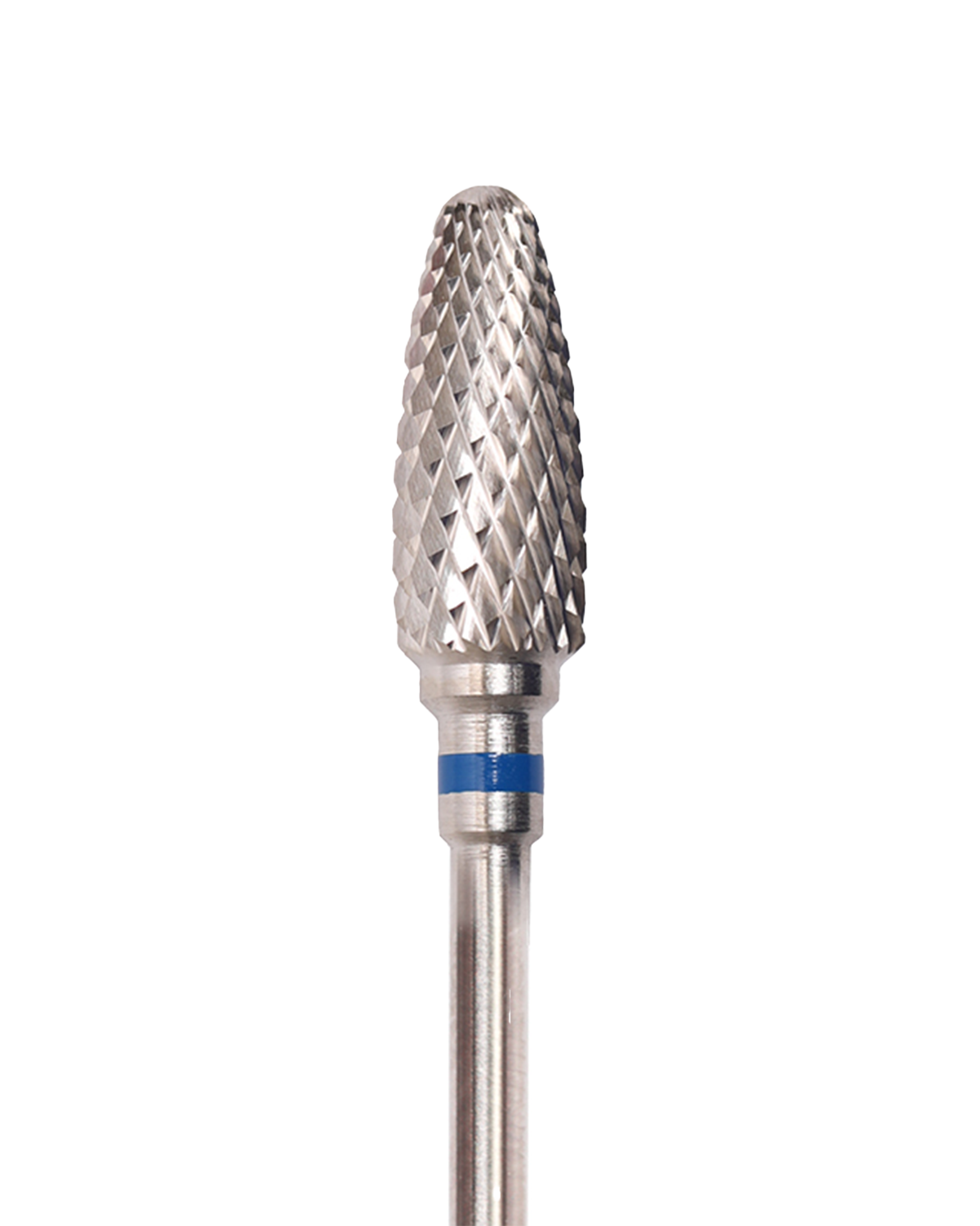 LEFT HANDED 6mm Corn-shaped carbide manicure drill bit, medium abrasiveness (BLUE)