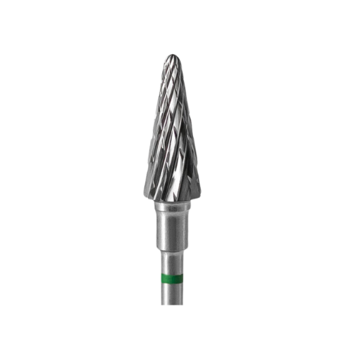 6 mm Cone shaped carbide manicure drill bit соаrse crosscut (Green)