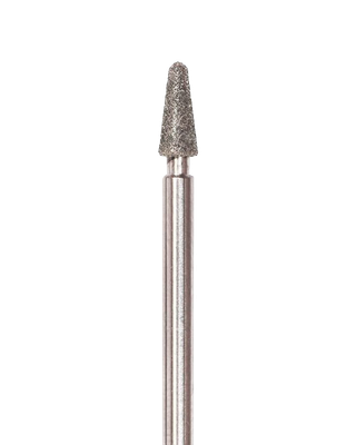EMI 3mm Rounded cone-shaped diamond coated manicure drill bit, Medium abrasiveness (BLUE)