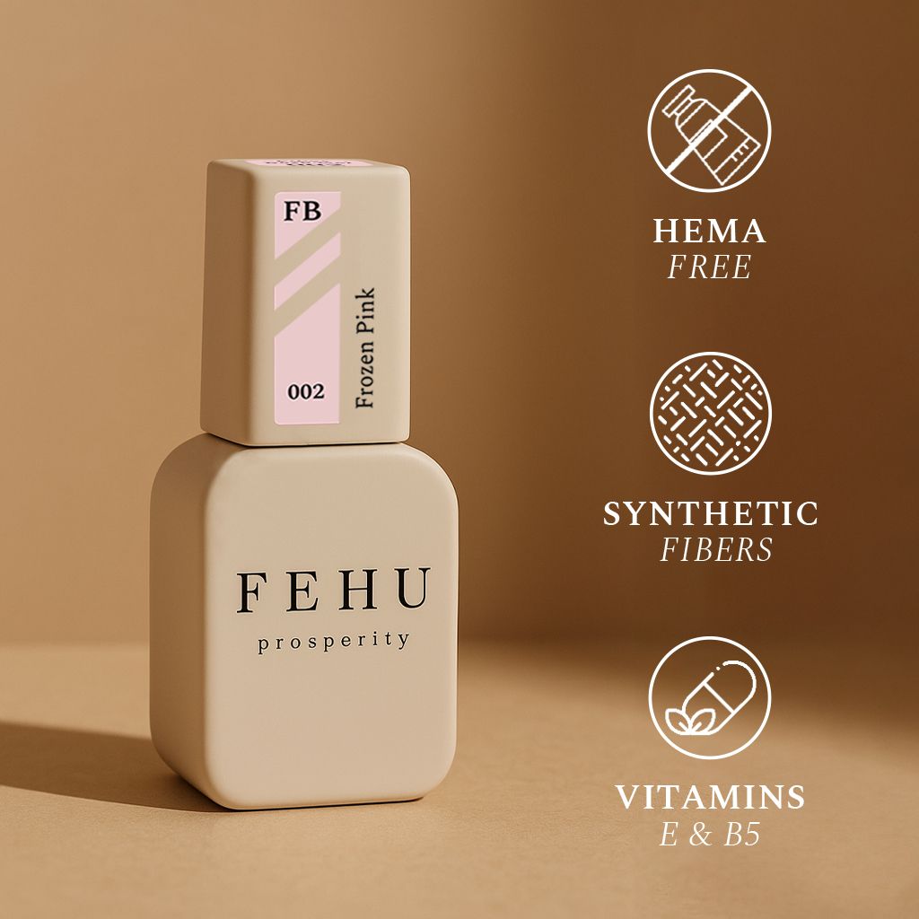 FEHU Fiber Base Gel Frozen Pink #002, 12 ml.