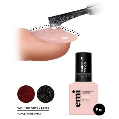 emiLac Scandium Top Coat NO WIPE, 9ml