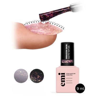 emiLac Dragon Skin Matte Top coat NO WIPE, 9ml
