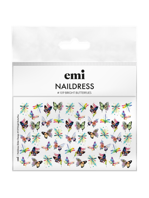 Naildress Slider Design #109 Bright Butterflies