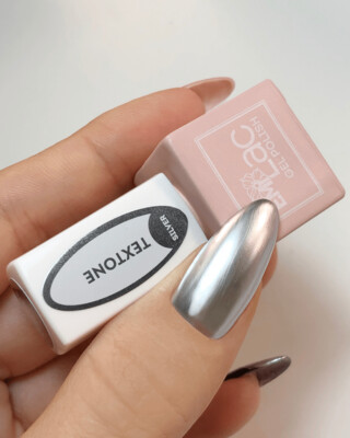 TEXTONE metalic Silver air dry art polish, 9ml