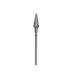 STALEKS Carbide nail drill bit cone green EXPERT head diameter 6 mm / working part 14 mm