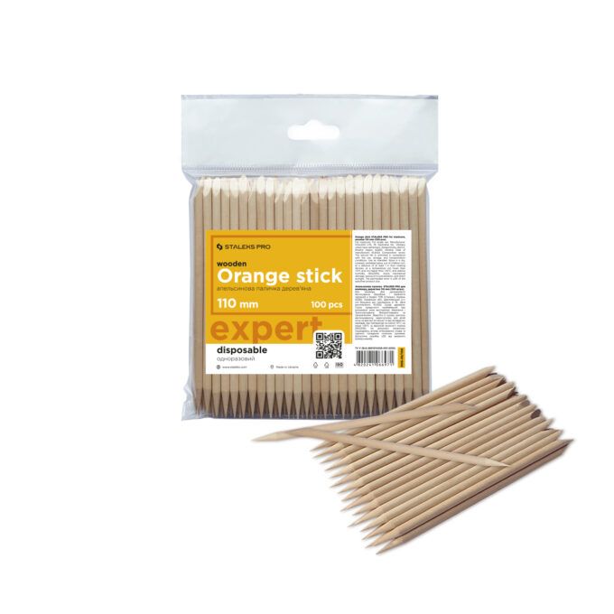 STALEKS Orange stick EXPERT wooden 110 mm (100 pcs)