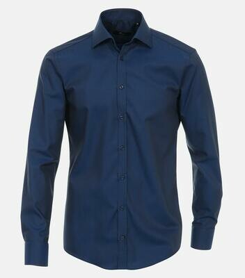 Strijkvrij overhemd donkerblauw