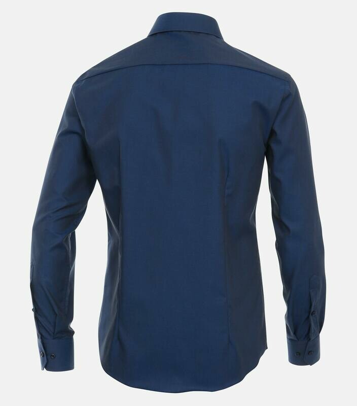 Strijkvrij overhemd donkerblauw