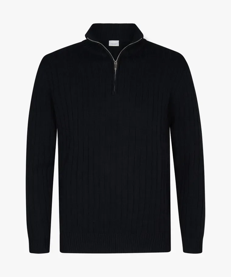 Halve-zip Grofgebreid
