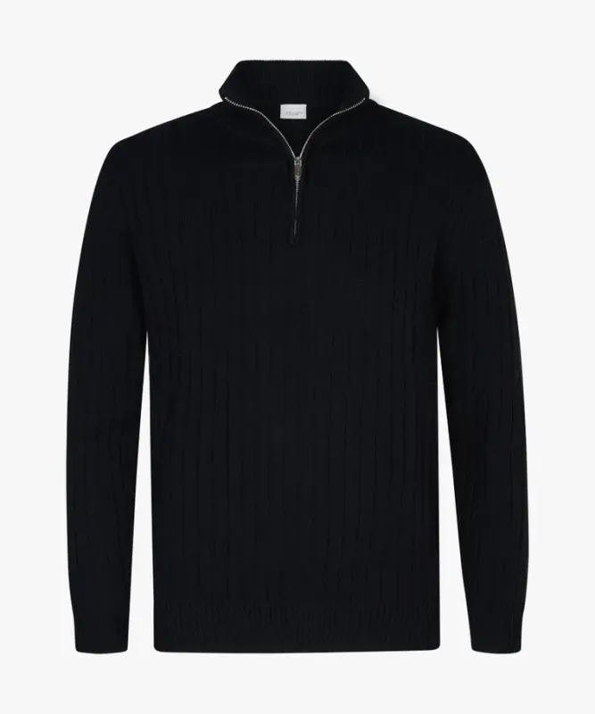 Halve-zip Grofgebreid