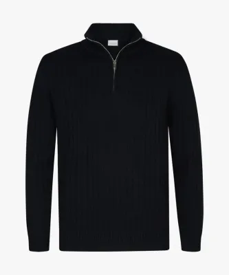 Halve-zip Grofgebreid