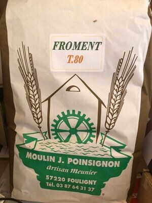 Farine de blé T80, sac de 5 kg