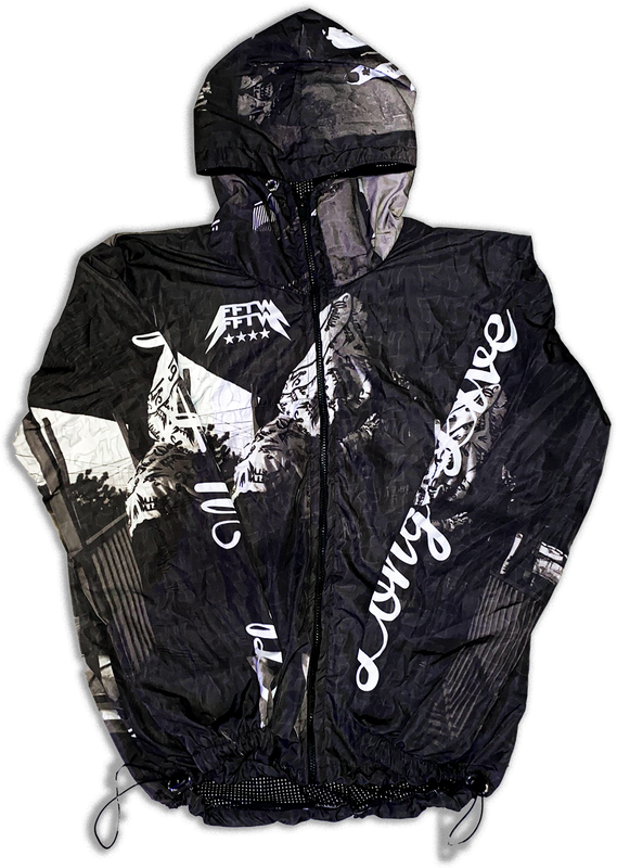 FFTW ASHY BLACK WINDBREAKER