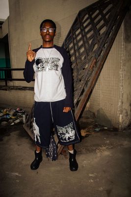 FFTW JUNGLE SHORTS [BLACK/white]