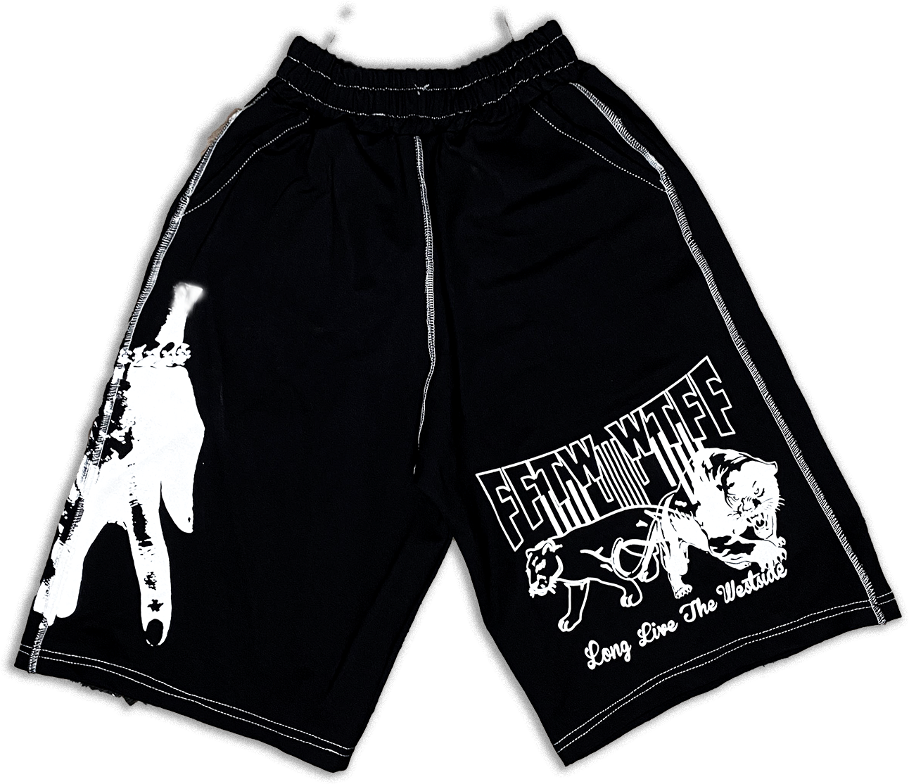 FFTW JUNGLE SHORTS [BLACK/white]