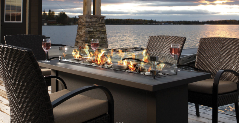 Barbra Jean 36" Fire Table - Black with Grey Accents