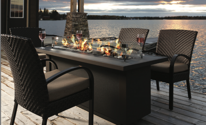 Barbra Jean 36" Fire Table - Black with Bronze Accents