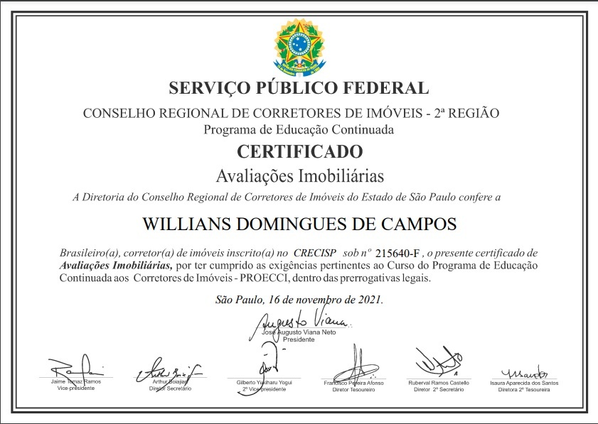 Corretor de Imóveis - Certificado