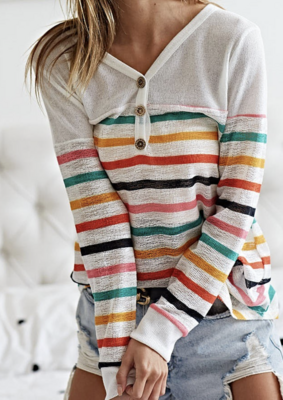 Jenna Colorful Striped Sweater