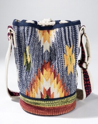 Handmade Boho Chic Bucket Bag in Denim