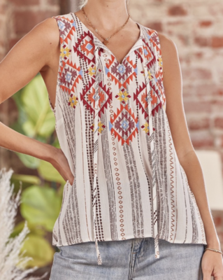 Aztec Embroidery Top by Savannah Jane