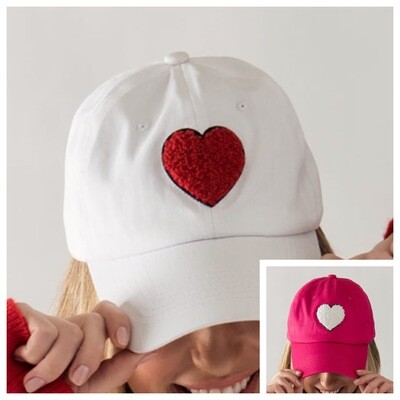 Heart Appliqué Baseball Caps
