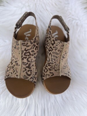 Liberty Taupe Leopard Wedges