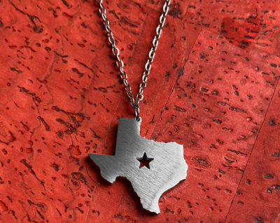 Texas State Map Necklace