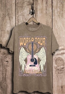 World Tour Rock & Roll Graphic Top