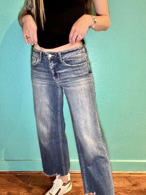 Christa Mid Rise Wide Leg Jeans