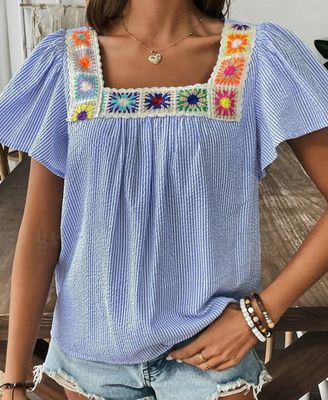Sunbeam Squares Crochet Top